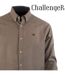 CHALLENGER BUCAREST1 — Chemise à carreaux manches longues flanelle unie marron : l'élégance sobre au chaud-2