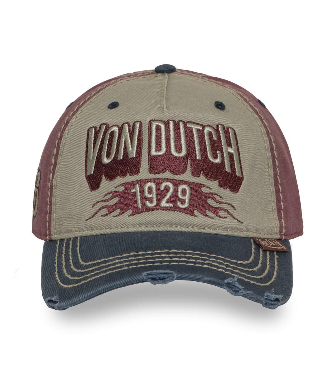 Casquette baseball avec broderie et effet usé Retro Denim Vondutch-2