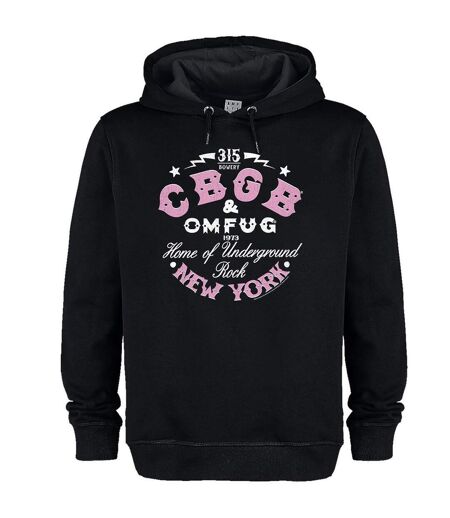 Unisex Adult Cbgb Two Tone Logo Hoodie Black Amplified