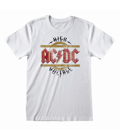 AC/DC Unisex Adult High Voltage Vintage T-Shirt (White) - UTHE502