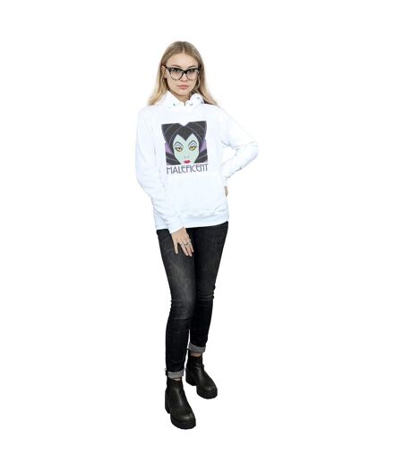 Disney Sweat à capuche à tête courte Femme/Ladies Maleficent (Blanc) - UTBI5033