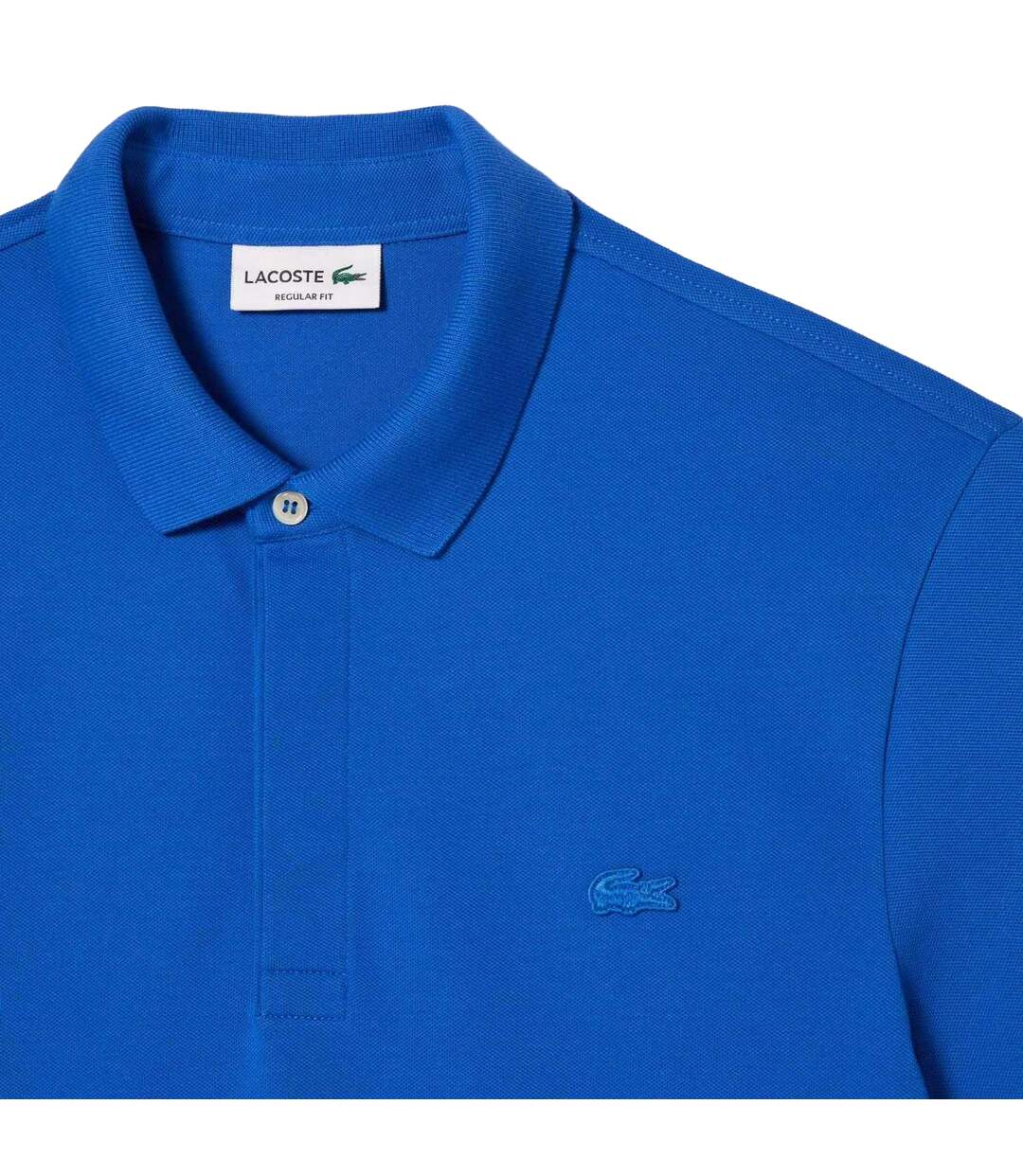 Mens Paris Piqué Stretch Regular Polo Shirt Blue Lacoste-2