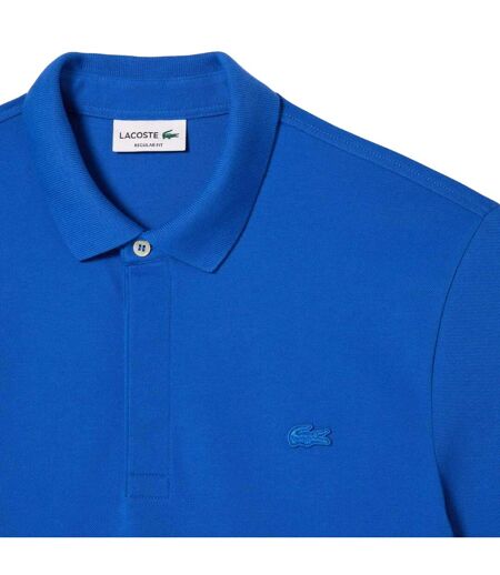 Mens Paris Piqué Stretch Regular Polo Shirt Blue Lacoste