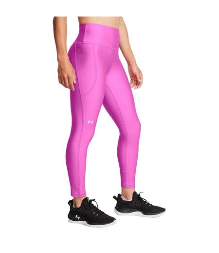 Womens/ladies Ankle Length High Rise Leggings Pink Under Armour