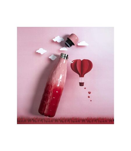 Paris Prix - Bouteille Isotherme embossée 50cl Rouge & Rose