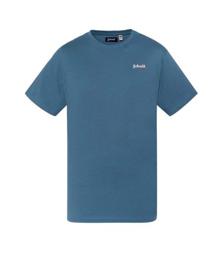 T-Shirt bleu homme schott brode - l