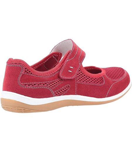 Fleet & Foster Womens/Ladies Morgan Touch Fastening Suede Shoe (Red) - UTFS7198