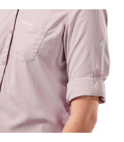 Craghoppers Womens NosiLife Bardo Long Sleeved Shirt (Brushed Lilac) - UTCG877