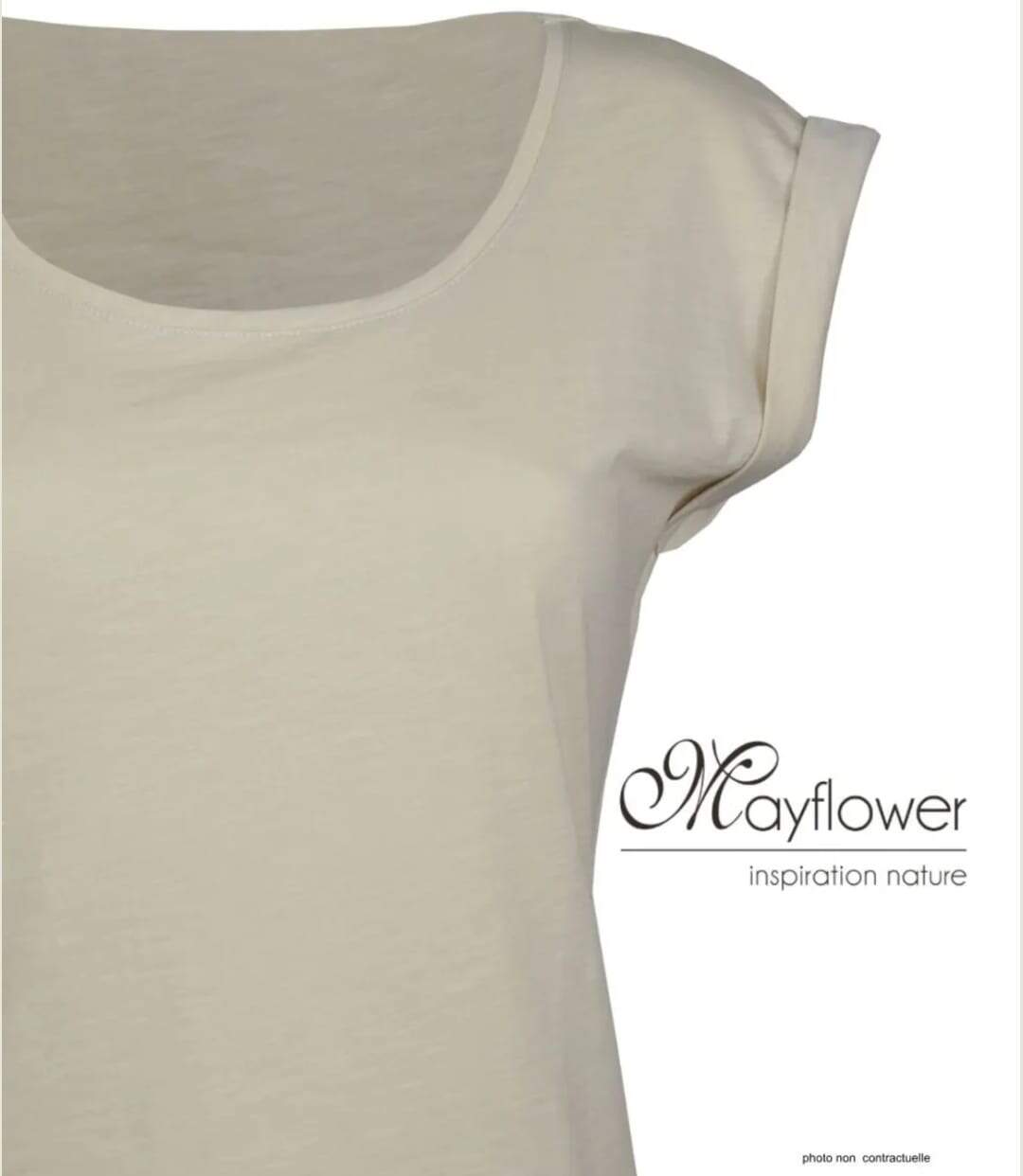 Tee-shirt MAYFLOWER DELHI2 sans manches : l'élégance naturelle en coton flammé beige-4