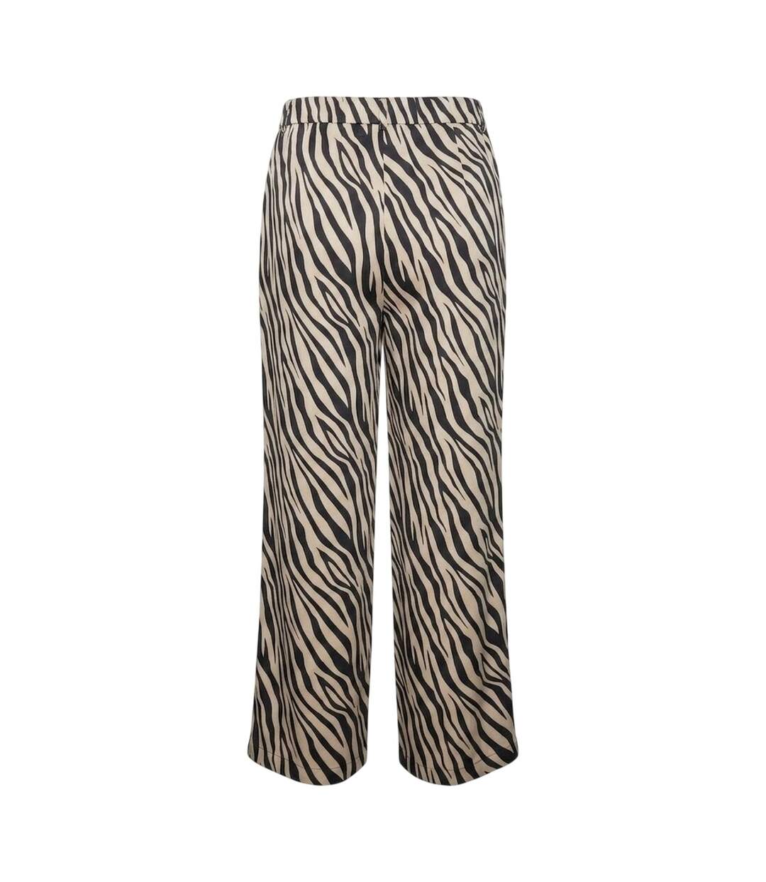Womens/ladies Lisa Zebra Print Wide Leg Trousers Black Vero Moda-3