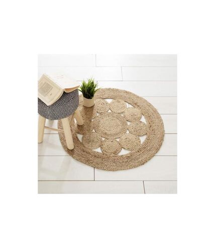 Tapis en Jute Ajouré 80cm Beige