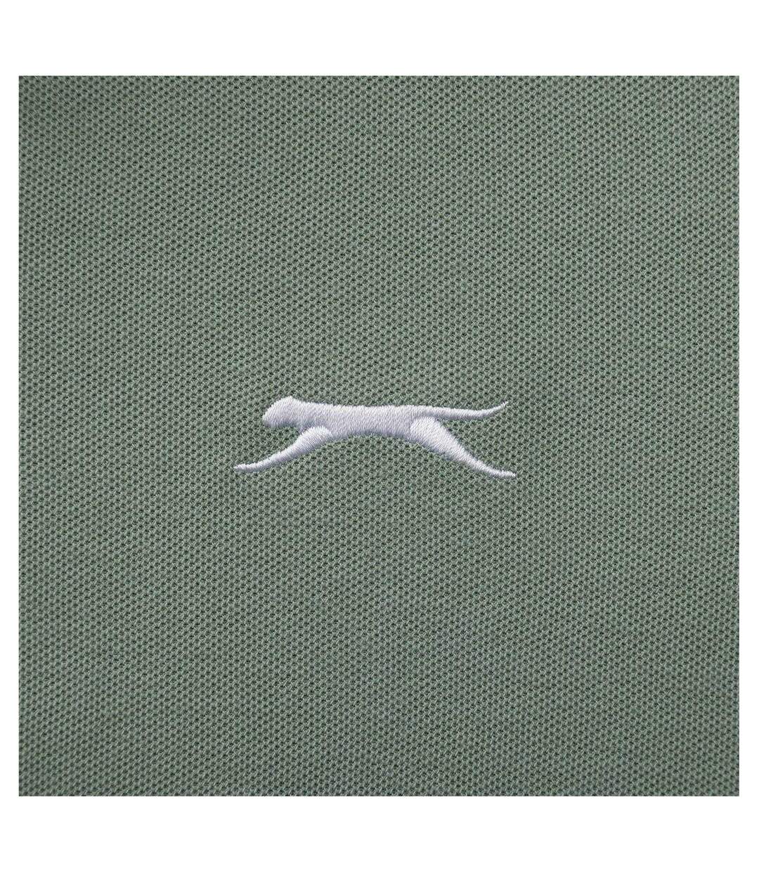 Polo Motif/style Logo Brodé Homme Vert Pâle Slazenger-4