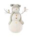 Bonhomme de Neige Déco Oiseaux 50cm Blanc-2
