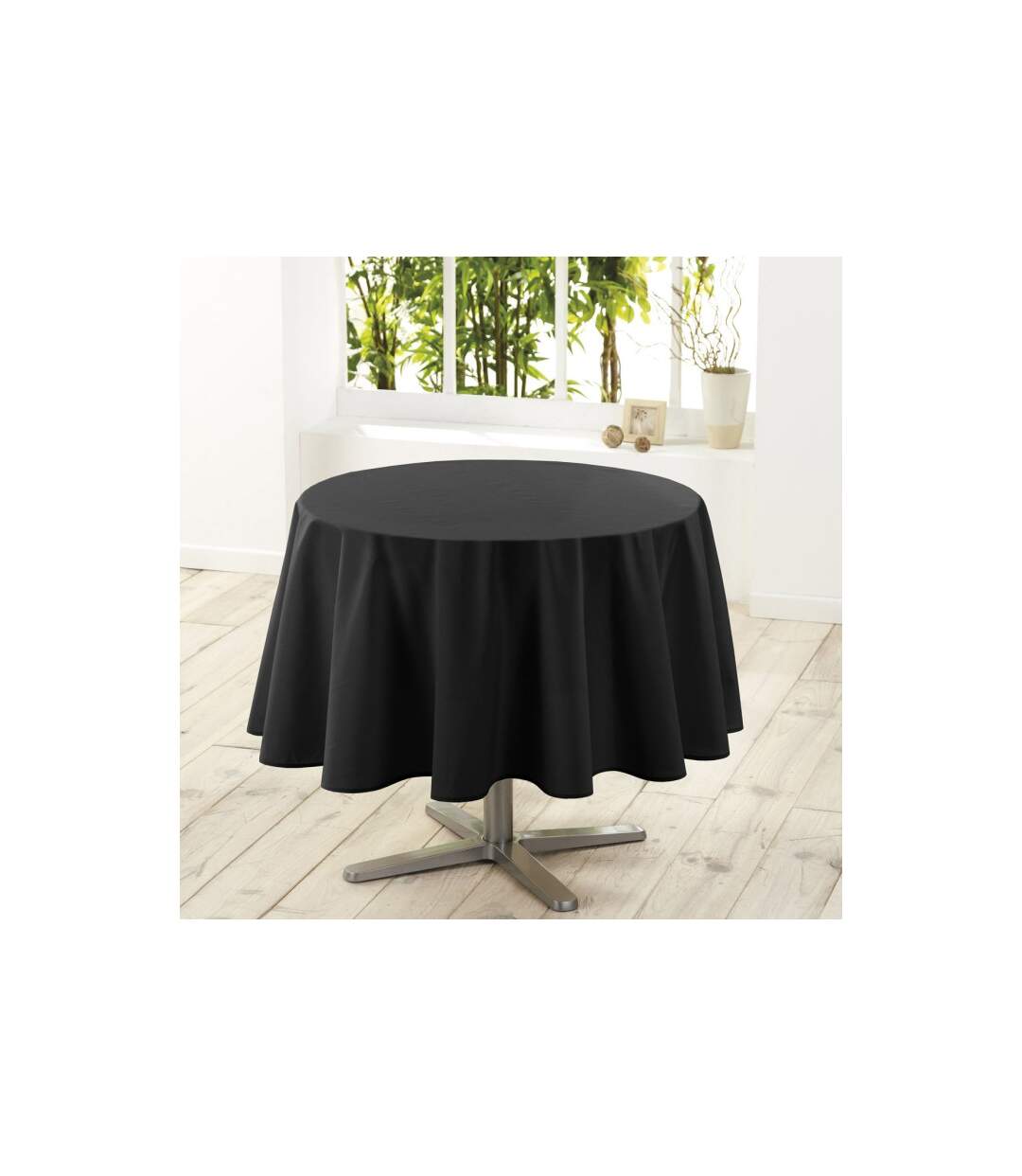 Nappe Ronde Antitache Essentiel 180cm Noir-1