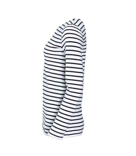 T-shirt Marine Femme Blanc Bleu Marine SOLS