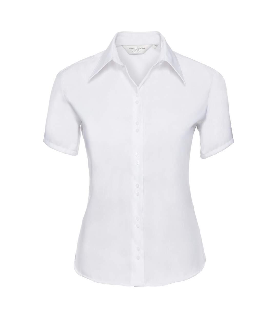 Collection Chemisier À Manches Courtes Sans Repassage Femme Blanc Russell-1