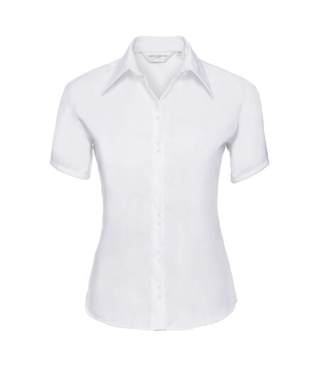 Collection Chemisier À Manches Courtes Sans Repassage Femme Blanc Russell