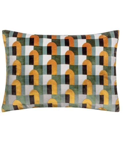 Keela geometric cushion cover 50cm x 35cm gold/blue Paoletti