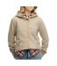 Sweat taupe femme superdry essential logo ziphood hb-1