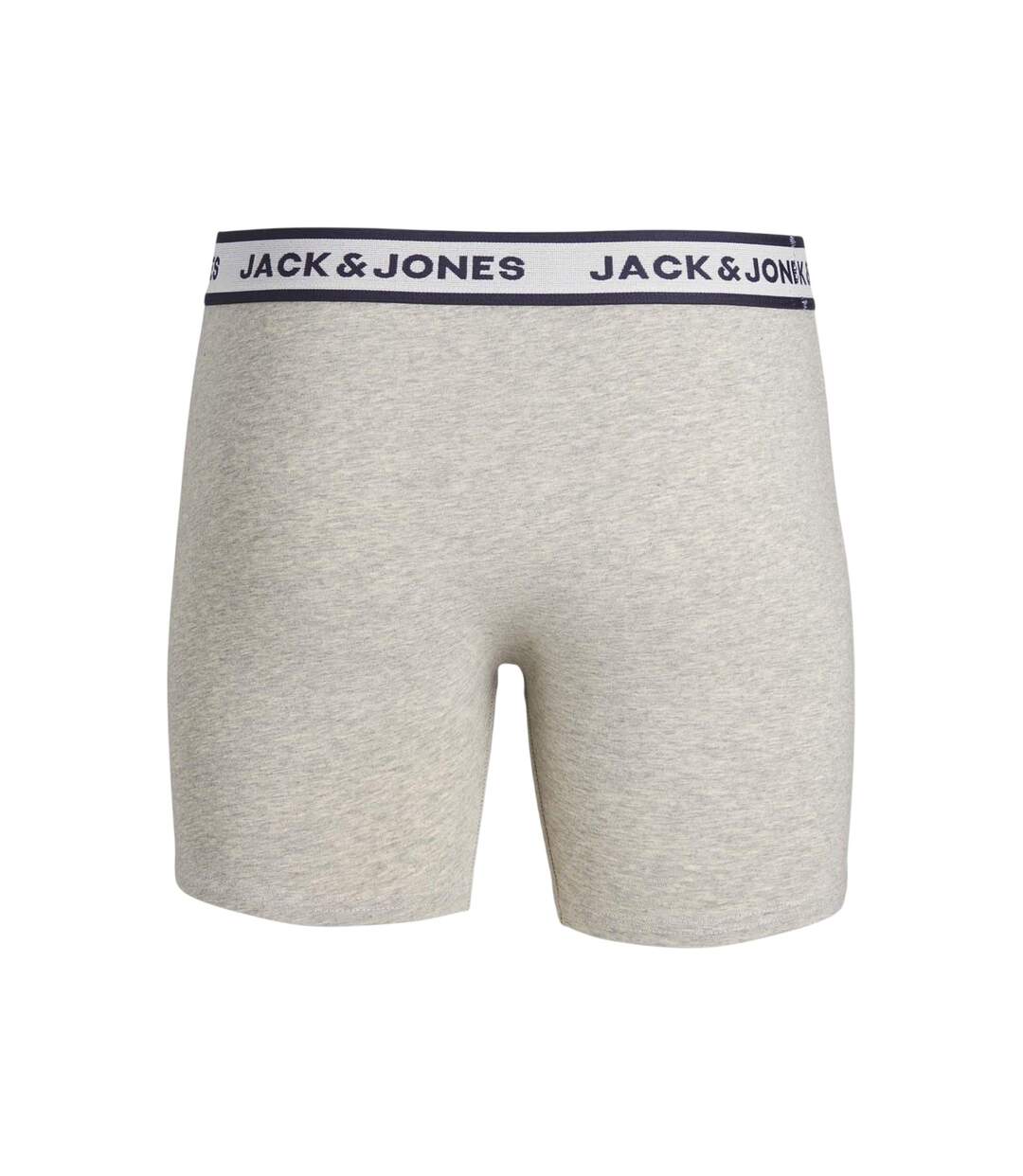 Pack Of 3  Mens Plus Boxer Briefs  Light Grey Melange Jack And Jones-2