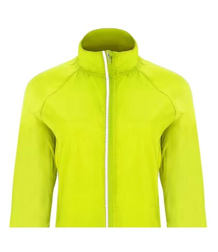 Womens/ladies Glasgow Packaway Slim Windbreaker Fluro Yellow Roly