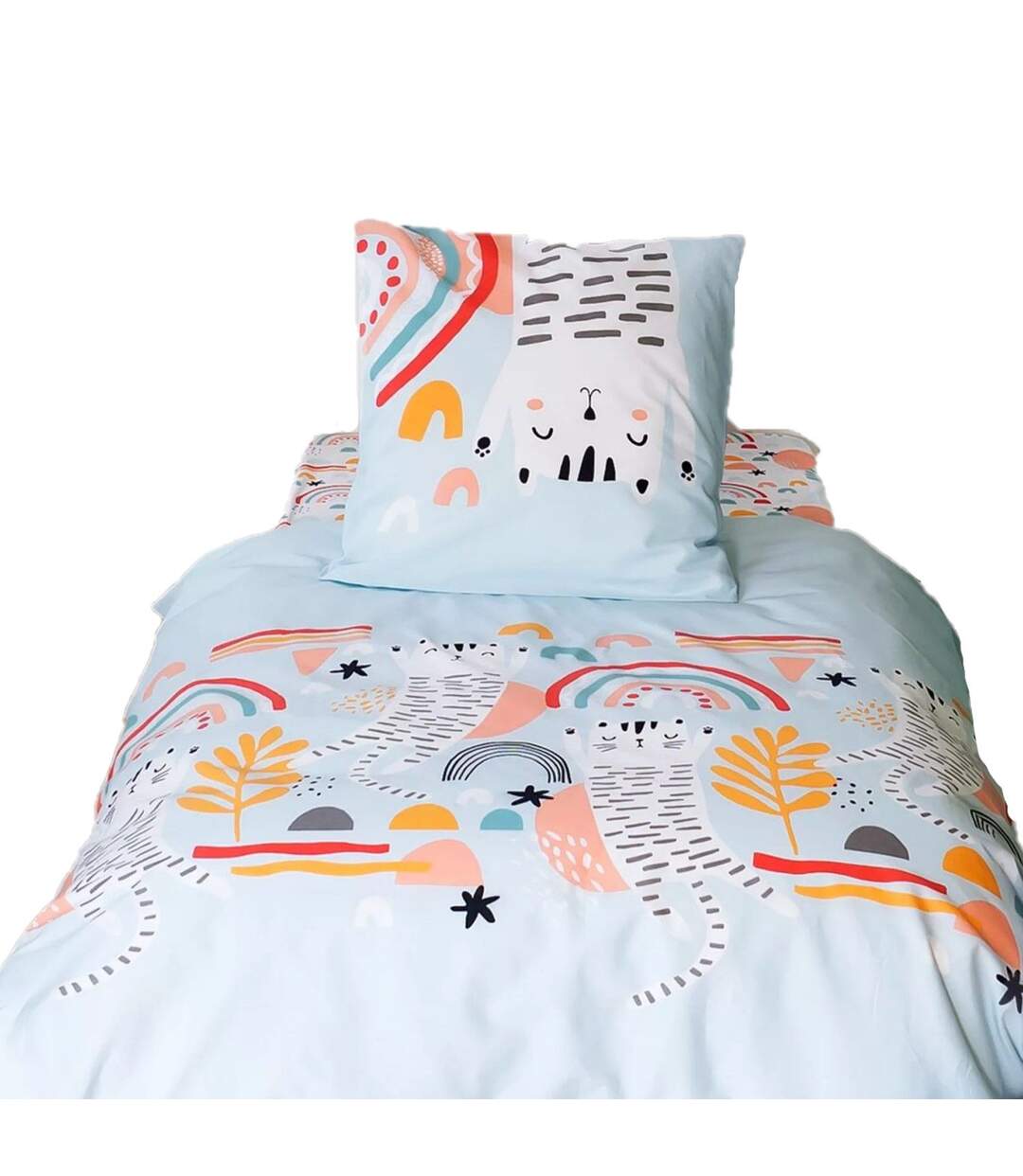Parure de lit enfant Chat - Coton 57 fils/cm² - 140 x 200 cm-1