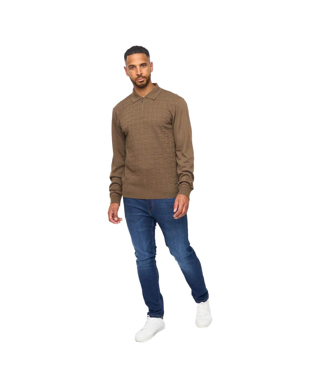 Polo Manches Longues Aldrich Homme Taupe Foncé Bewley & Ritch-4