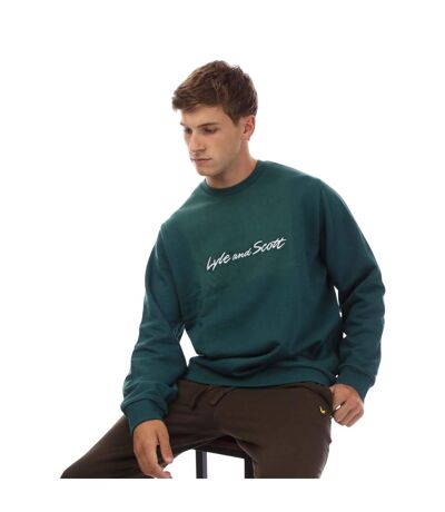 Sweat Style Texte Homme Vert Blanc Lyle & Scott