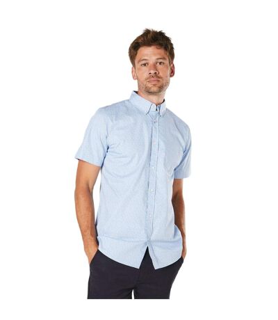 Mens geo abstract short-sleeved shirt light blue Maine