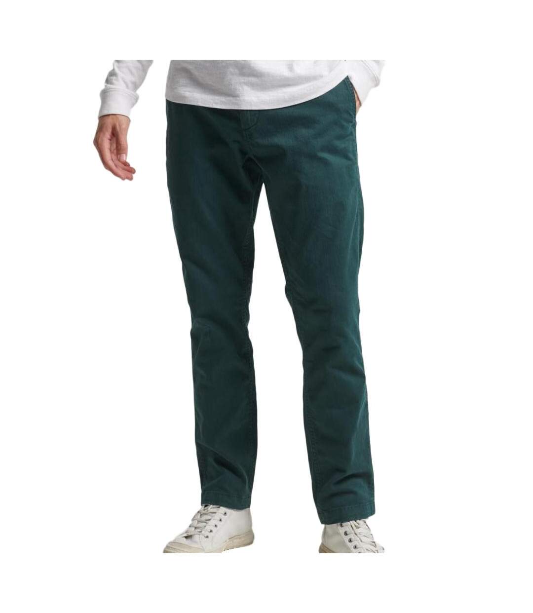 Pantalon Chino Vert Foncé Homme Superdry Officers - W28-L32