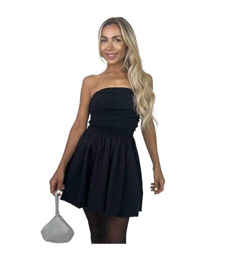 Womens/ladies Bubble Mini Dress Black AX Paris