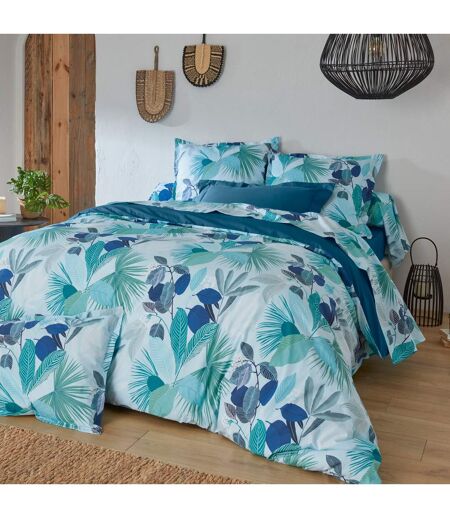 Housse de couette percale de coton MOOREA PACIFIC bleu cobalt