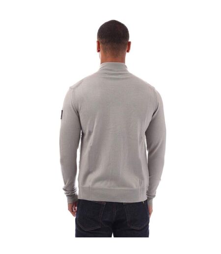 Mens Full Zip Cardigan Grey Belstaff