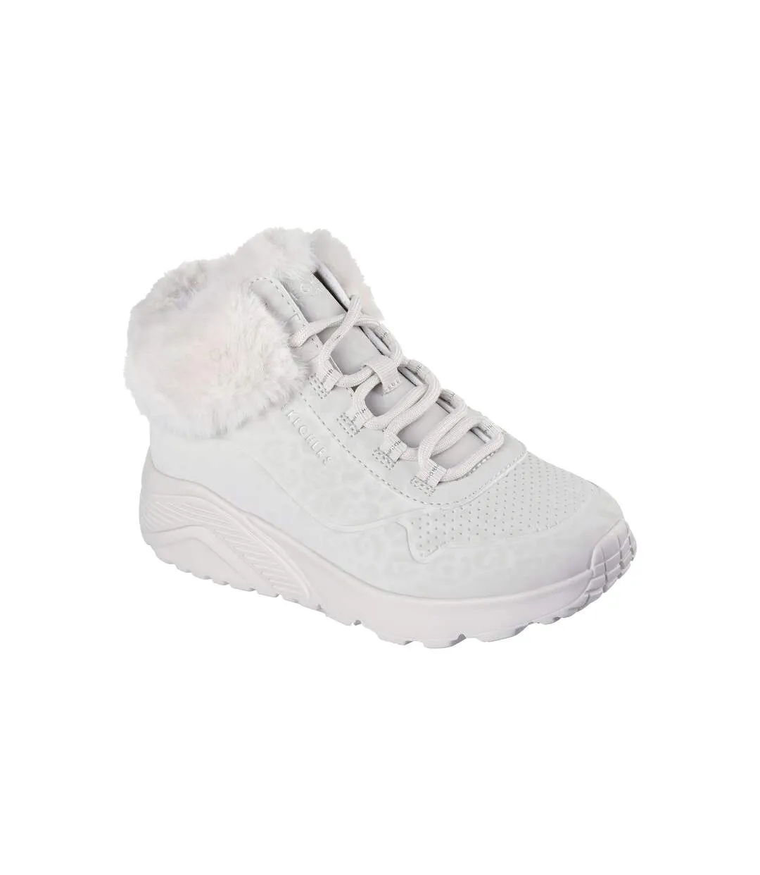 Basket Montante Enfant à Lacets Skechers Uno Lite Cozy Leopard-3