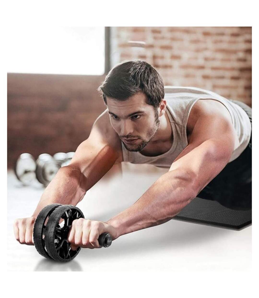 Roue à Abdominaux Sport 24cm Noir & Blanc-3