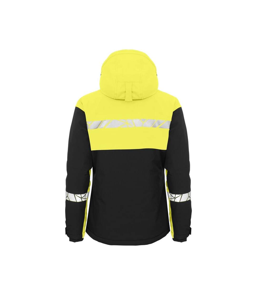 Womens/ladies Progression Soft Shell Jacket Black Yellow Projob-2