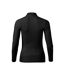 Womens/ladies Pique Fitted Long-sleeved Polo Shirt Black Malfini-2