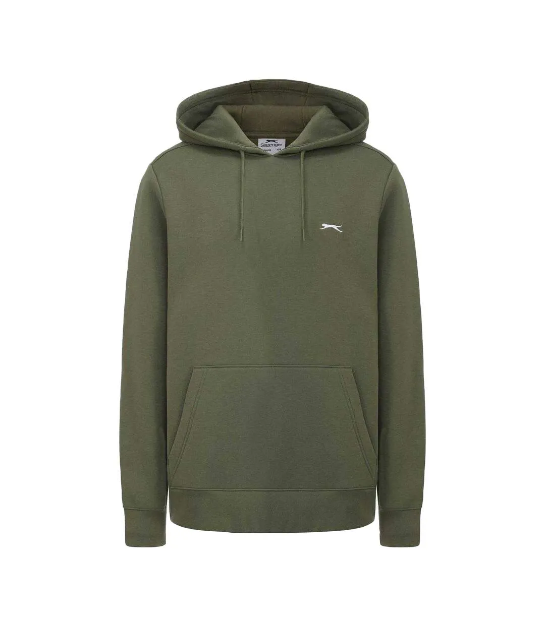 Sweat À Capuche Motif/style Logo Brodé Homme Vert Kaki Slazenger-1