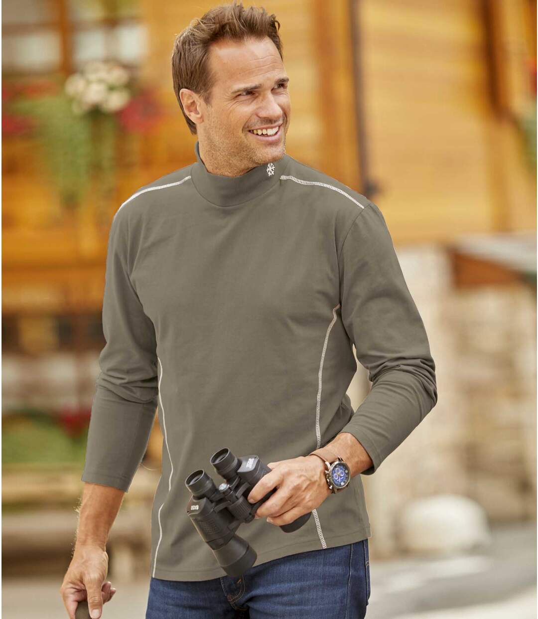 Pack of 2 Men's Turtleneck Tops - Beige Taupe Atlas For Men