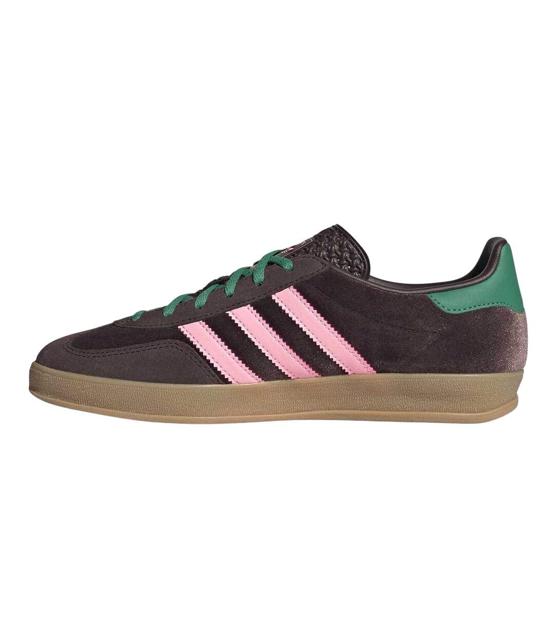 Womens/ladies Gazelle Retro Suede Trainers Brown Pink Adidas-3