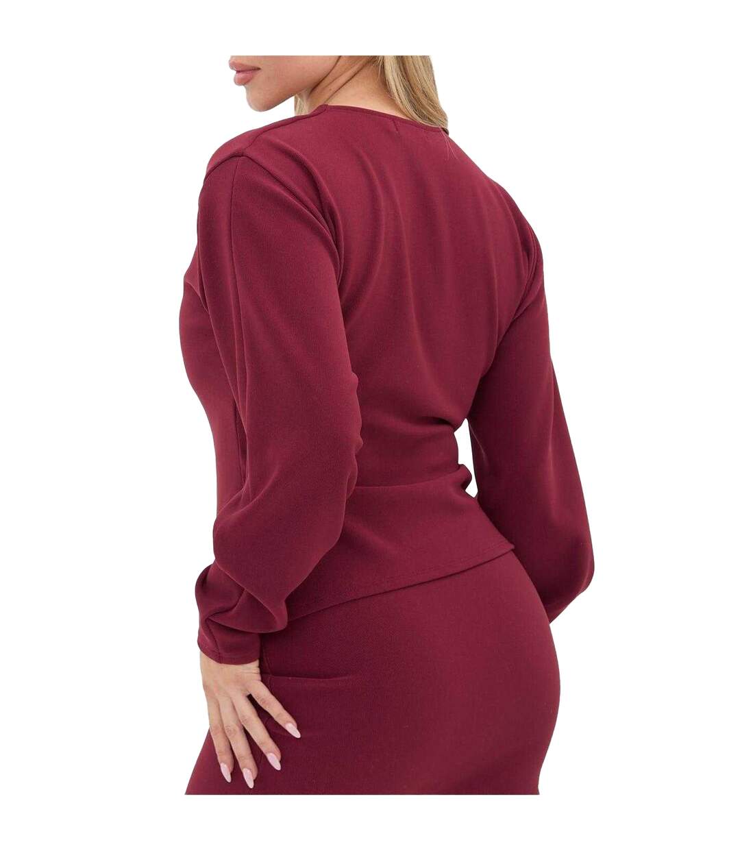 Womens/ladies Ribbed Buttoned Slim Cardigan Burgundy I Saw It First-3