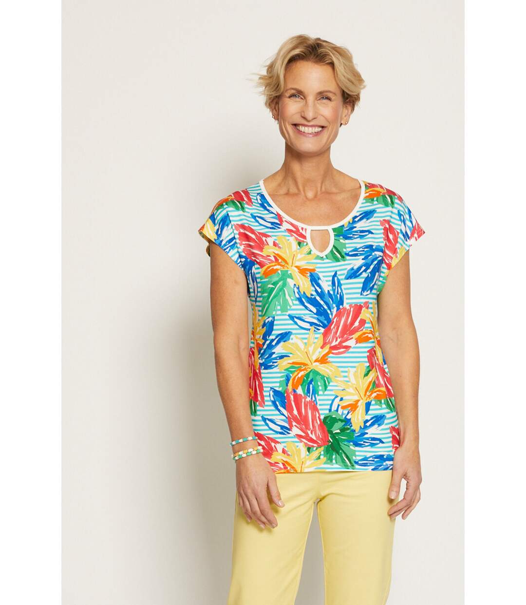 T-shirt imprimé manches courtes kimono-1