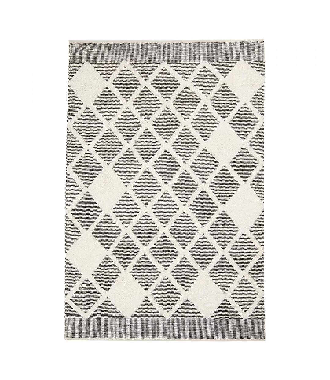 Tapis salon et chambre fait main en coton motif faux uni COTCOLI