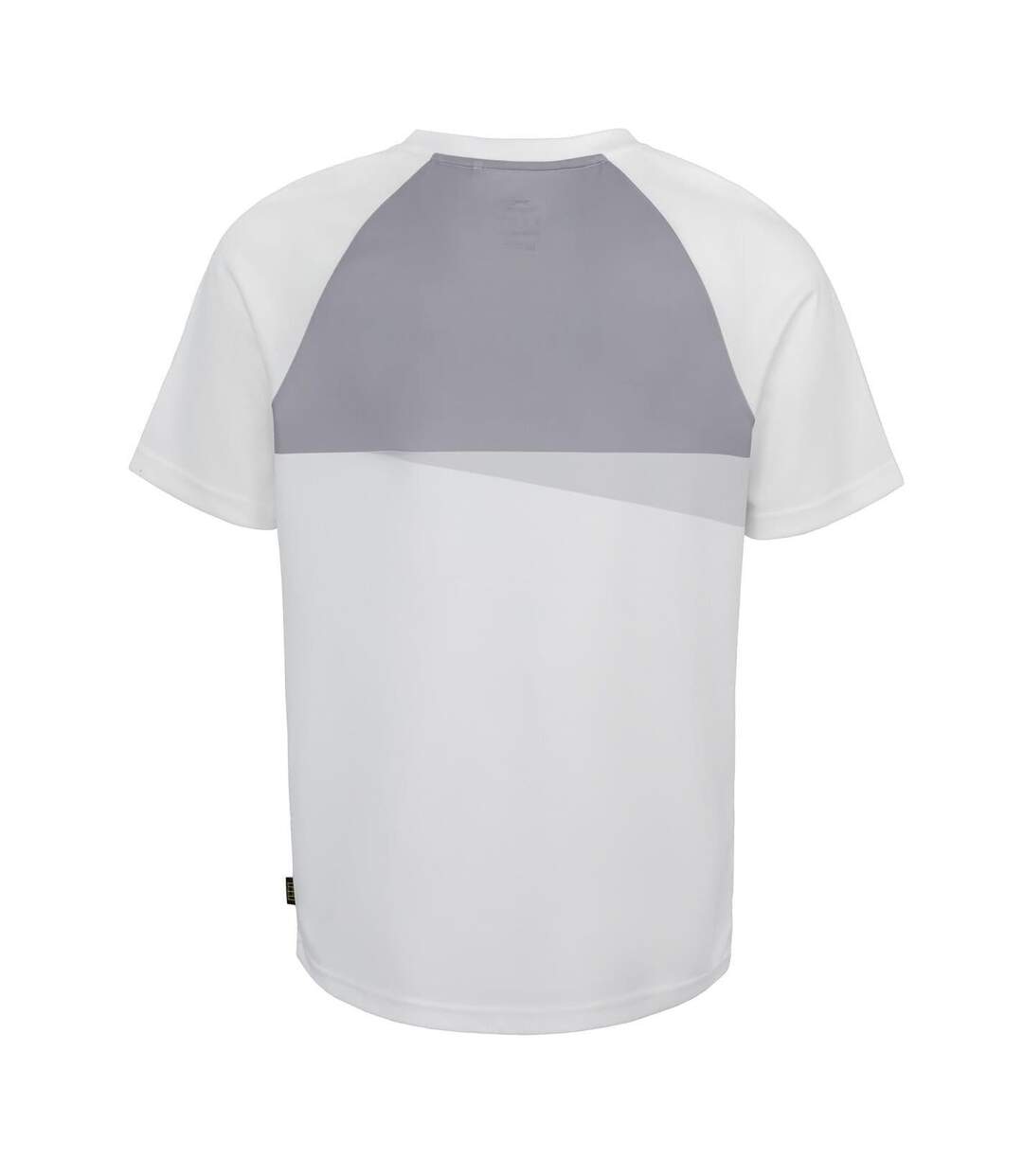 Mens Colour Block Logo Tennis T-shirt White Grey Slazenger-2