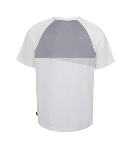 Mens Colour Block Logo Tennis T-shirt White Grey Slazenger