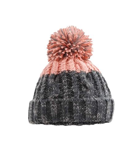 Bonnet Apres Adulte Gris Foncé Rose Blush Beechfield