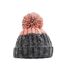Bonnet Apres Adulte Gris Foncé Rose Blush Beechfield-2