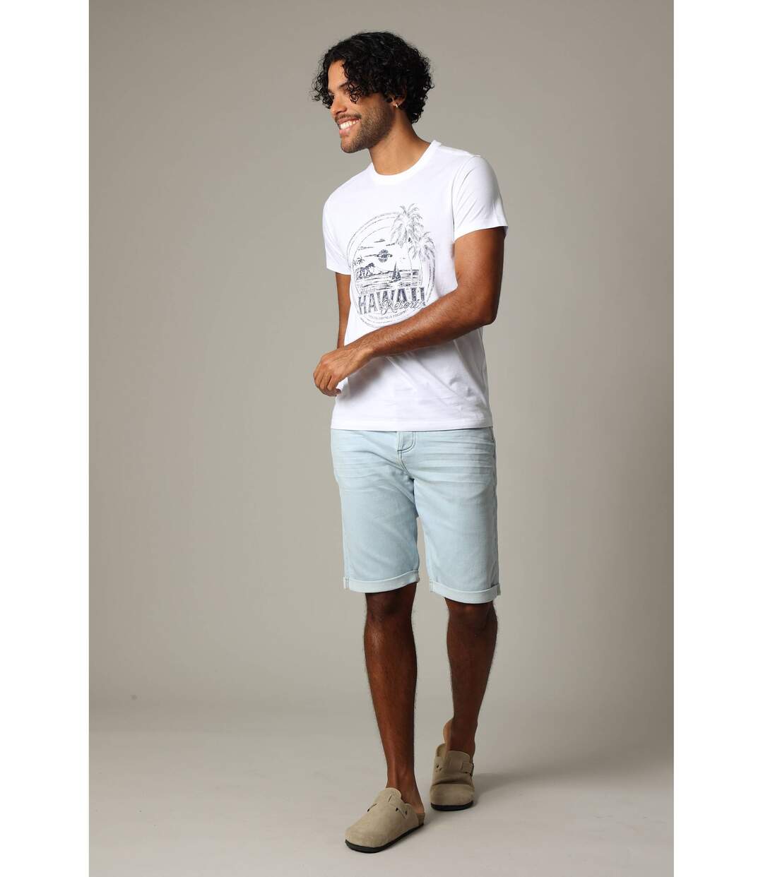 T-shirt en jersey de coton avec print et manches courtes MAHALO-1