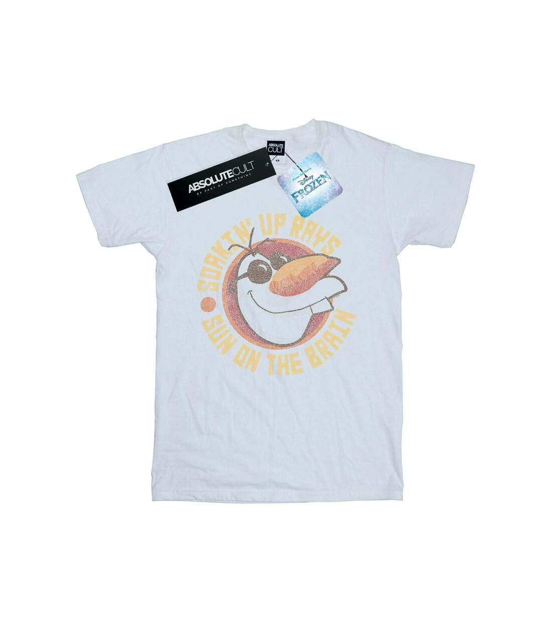 Disney Womens/Ladies Frozen Olaf Sun On The Brain Cotton Boyfriend T-Shirt (Blanc) - UTBI24765-1