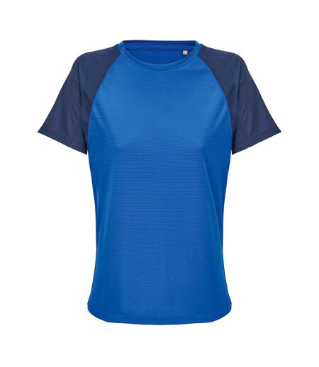 Womens/ladies Performance Ripstop T-shirt French Navy Royal Blue SOLS